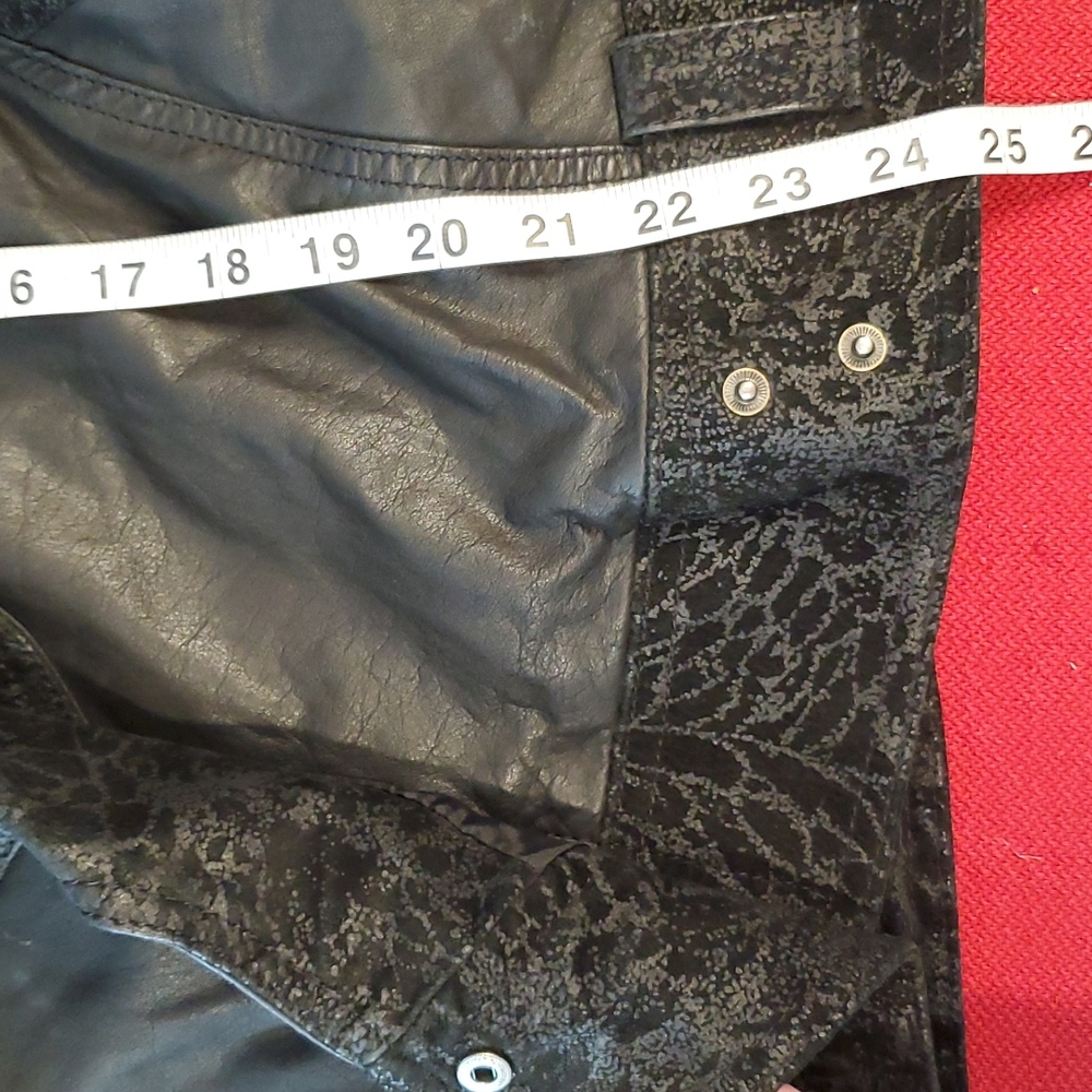 Winlit Black leather dolman batwing sleeve jacket moto Large - Picture 5 of 10